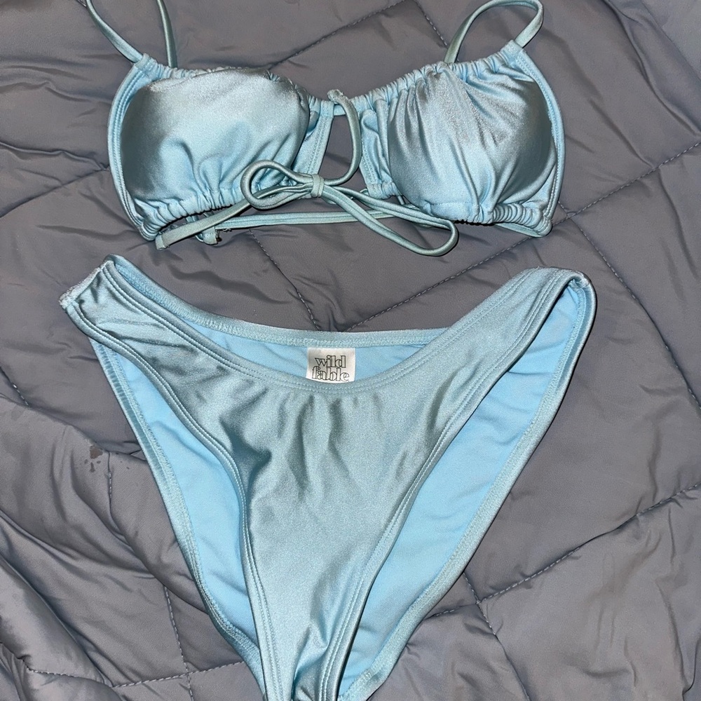 Padded Wild Fable Blue Triangle Bikini Set
